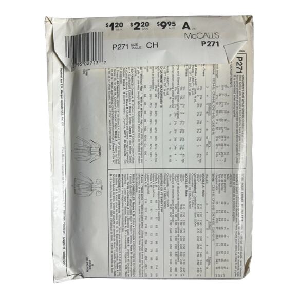 McCall's P271 Children's and Girls' Dress Pattern  - Size 7-8-10 - Picture 3 of 5